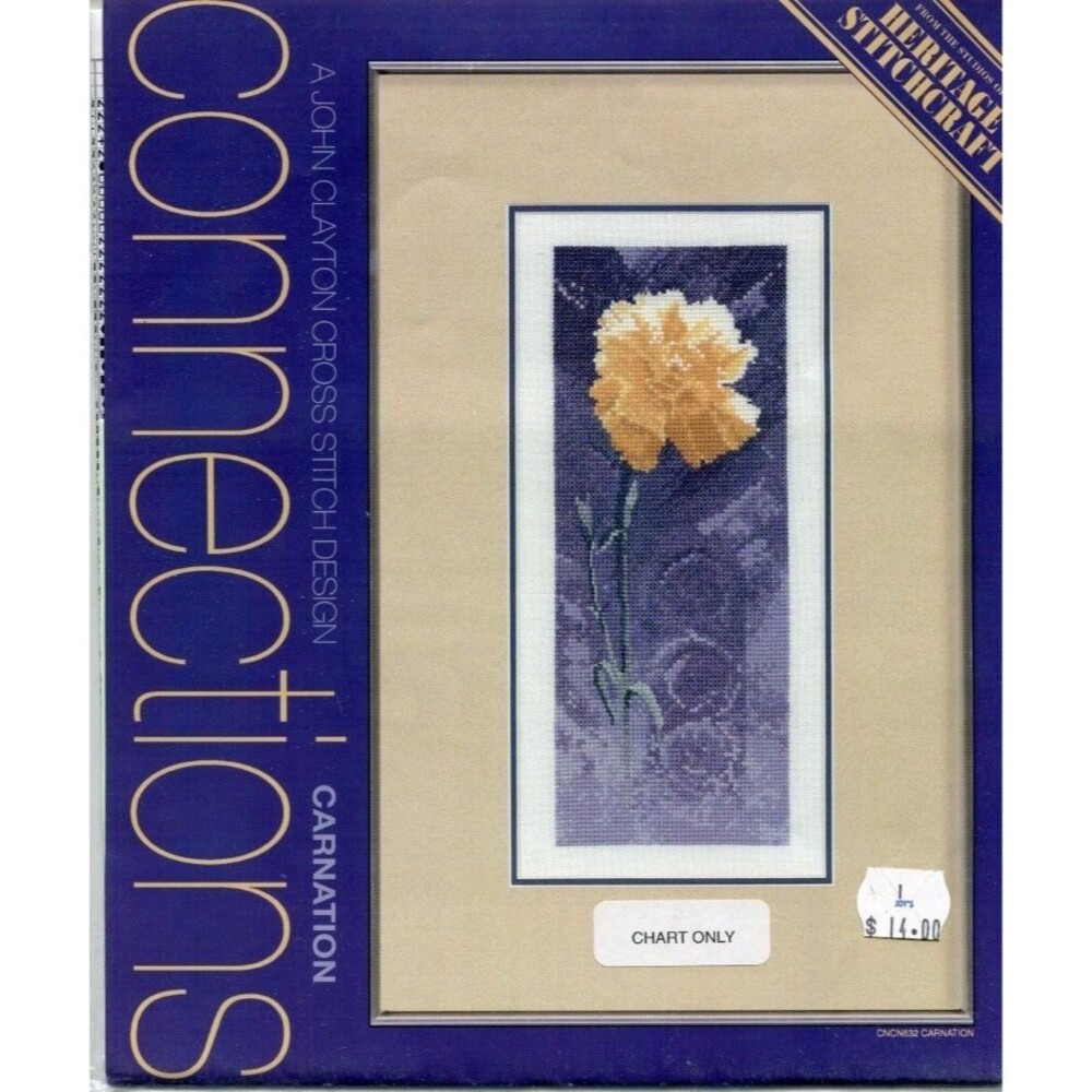 Cross Stitch Chart by Heritage Stitch Craft - Connections Carnation